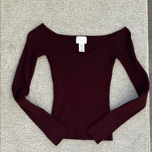 Slight off shoulder  Ribbed sweater